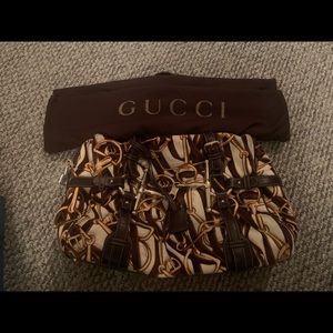 Authentic Gucci Brown Velvet 85th Anniversary Boston Bag